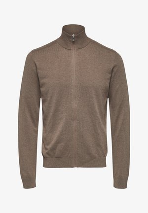 Selected, SLHBERG FULL ZIP - Ζακέτα - teak melange