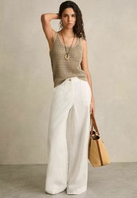 Reiss REGULAR FIT - CLAUDIA OPEN - Toppi - stone