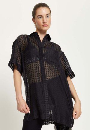 LOGO WITH EMBROIDERY - Button-down blouse - black