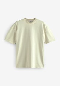 Ljusgul kortärmad T-shirt med rund hals, gjord av mjukt bomullstyg, med en avslappnad passform och minimalistisk design.