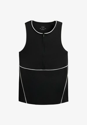 OYSHO, COMFORTLUX PIPING SLEEVELESS TANK TOP. 34715290 - Débardeur - black