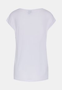 Vit kortärmad T-shirt med rund halsringning och avslappnad passform. Mjuk tyg med en slät yta. Inga synliga logotyper eller mönster.