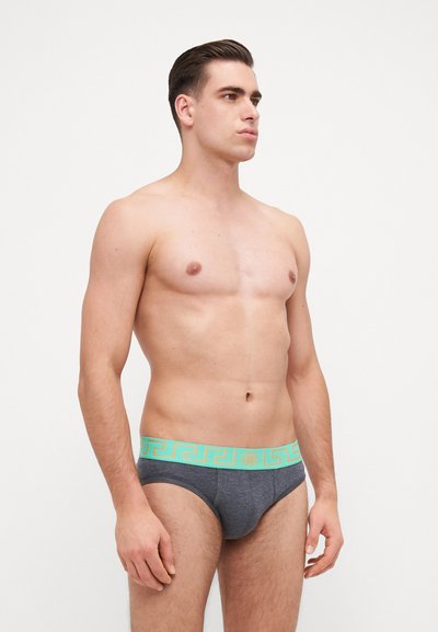 Versace UNDERPANTS LOW RISE TOPEKA NEW LOGO - Īsās apakšbikses - grey melange/mint/oro