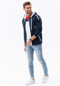 Ombre Felpa con zip - navy blue