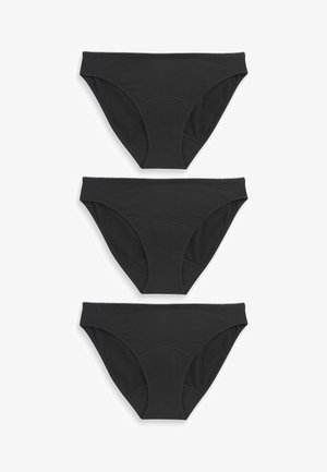 MEDIUM FLOW ESSENTIAL PERIOD KNICKERS 3 PACK HIGH LEG - Slip - black