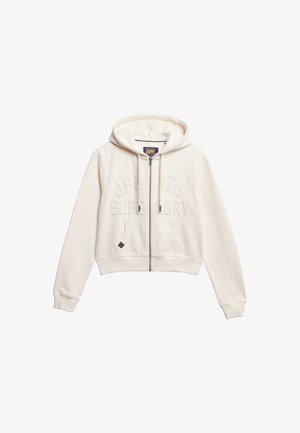 Superdry & Co, ATHLETIC ESSENTIALS TONAL CROPPED - Sweatjakke - desert bone off white