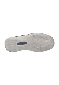Suela de goma con un patrón de relieve para agarre; color gris con un acabado texturizado. Presenta una marca en el centro de la suela.