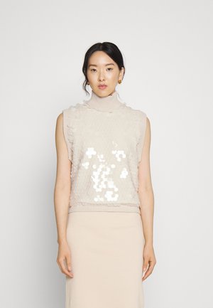 SIMONA SHERIDAN VEST - Stickad tröja - white cream