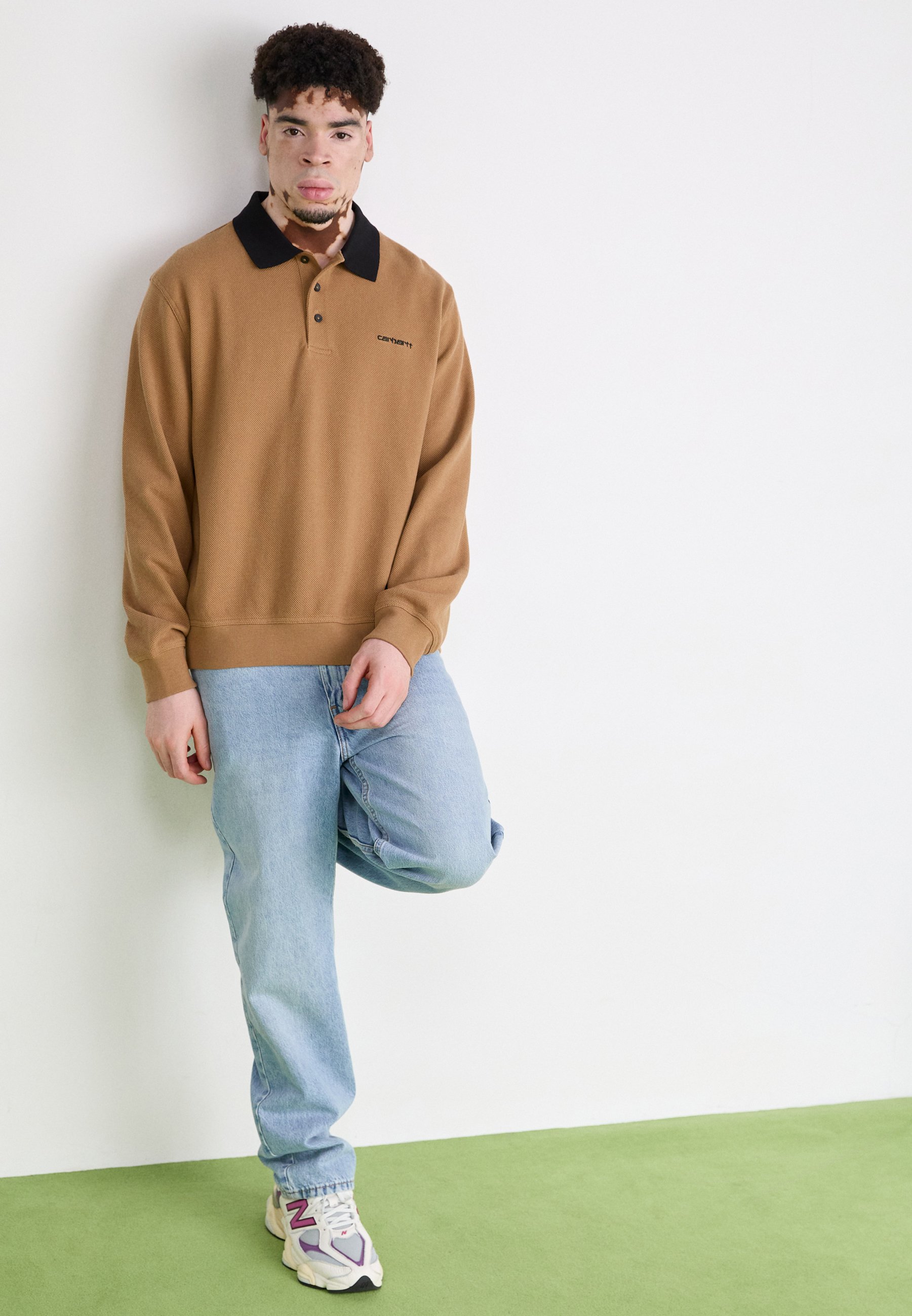 Carhartt WIP VANCE RUGBY - Long sleeved top - peanut/black
