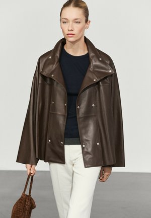 Massimo Dutti, Leather jacket - dark brown
