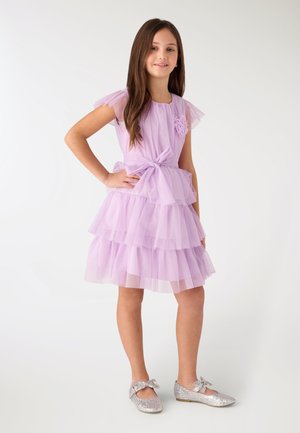 CON BALZE E FIORE APPLICATO - Vestito elegante - lilla pastello
