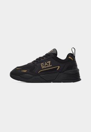EA7 Emporio Armani ACE RUNNER NEW UNISEX - Sneakers low - triple black/gold-coloured