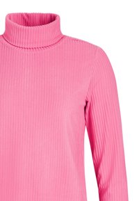 Ryškiai rožinė, raukšlėta golfo stiliaus palaidinė. Pasižymi ilgomis rankovėmis ir tekstūruota, elastinga medžiaga, užtikrinančia komfortą. Tvirto prigludimo siluetas.