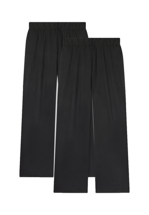PACK 2 WIDE LEG TINTA UNITA - Pantaloni - 2x nero