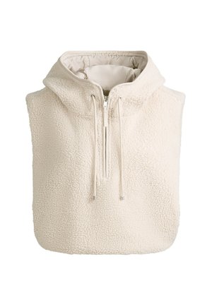 OYSHO, FAUX-SHEARLING HOODED GILET - Sweat polaire - cream