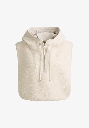 OYSHO, FAUX-SHEARLING HOODED GILET - Sweat polaire - cream