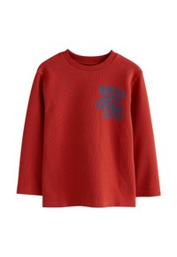 Next REGULAR FIT GRAPHIC LONG SLEEVE TEXTURED - Langarmshirt - rust red monster truck