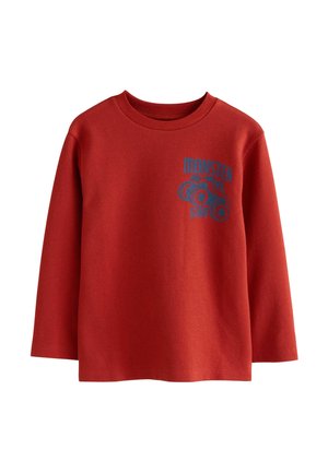 Next REGULAR FIT GRAPHIC LONG SLEEVE TEXTURED - Langarmshirt - rust red monster truck