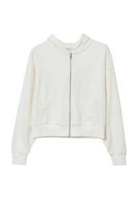 Felpa con zip - bianco lana