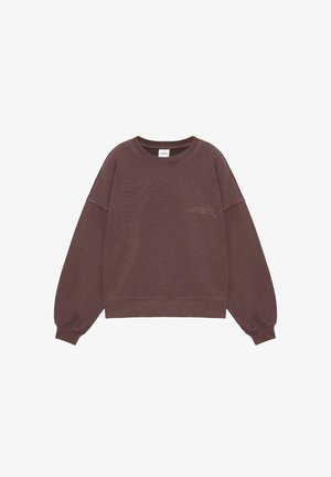 PULL&BEAR, STWD ROUND NECK - SWEATSHIRT - Mikina - bordeaux