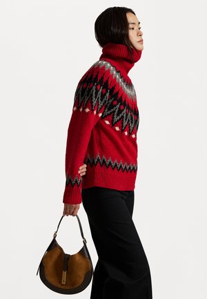 FAIR ISLE WOOL-BLEND TURTLENECK SWEATER - Pullover - red
