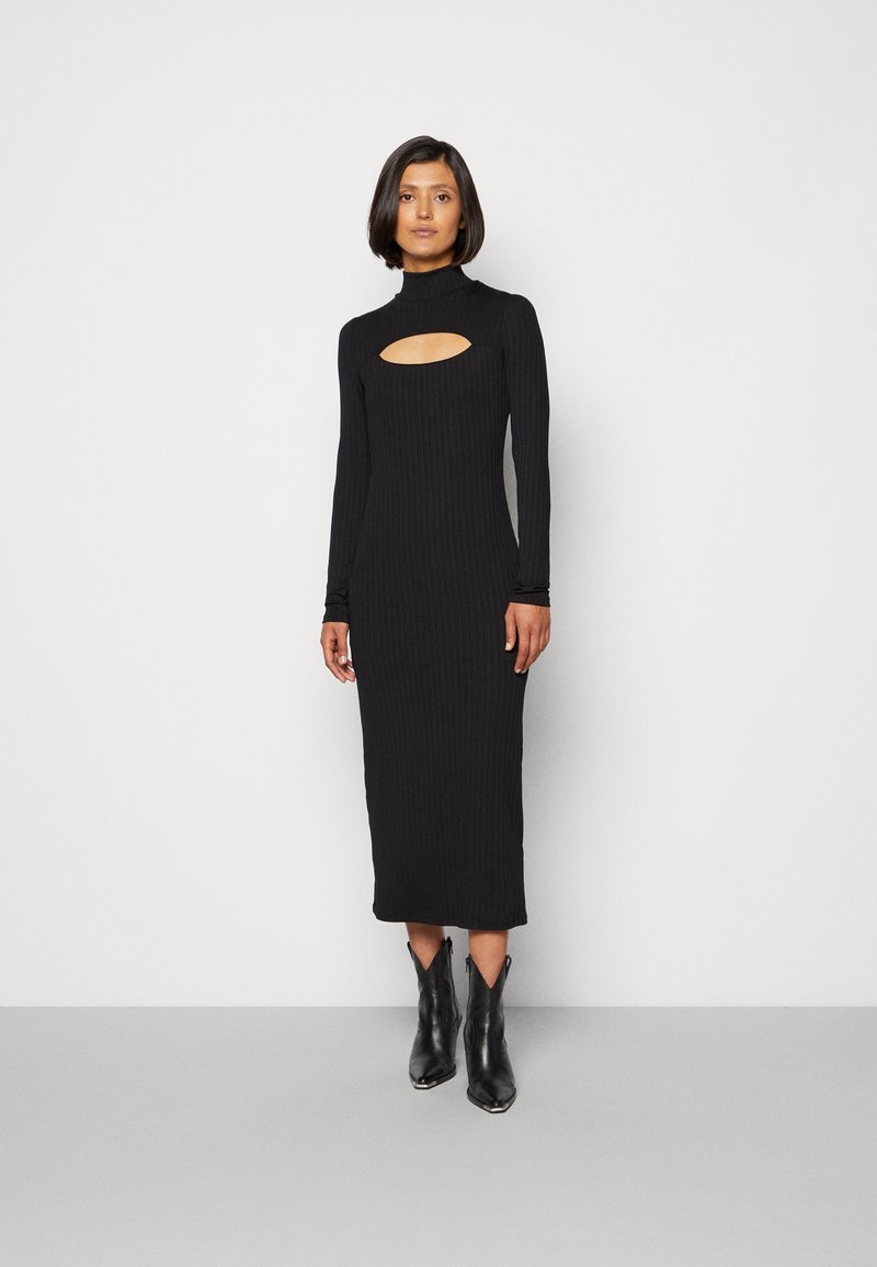 Hollister Co. MOCK CUTOUT MIDI DRESS Jumper dress black Zalando.de