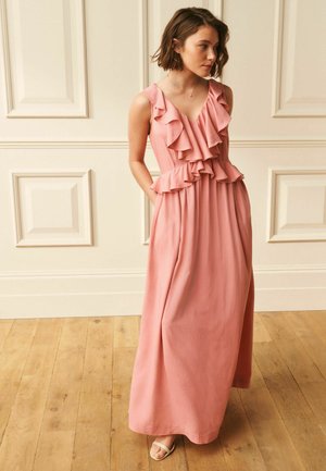 Laura Ashley, REGULAR FIT - SLEEVLESS RUFFLE MIDI DRESS . - Maxi dress - pink