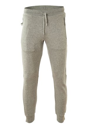 Grå sweatpants med en tapered ben-design, lavet af blødt bomuldsstof. Har snor i taljen og lynlåslommer på siden.