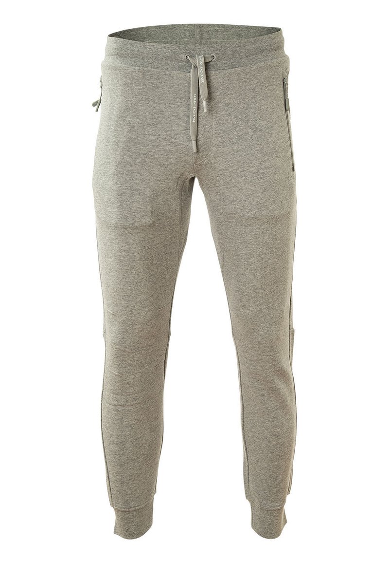 Grå sweatpants med en tapered ben-design, lavet af blødt bomuldsstof. Har snor i taljen og lynlåslommer på siden.