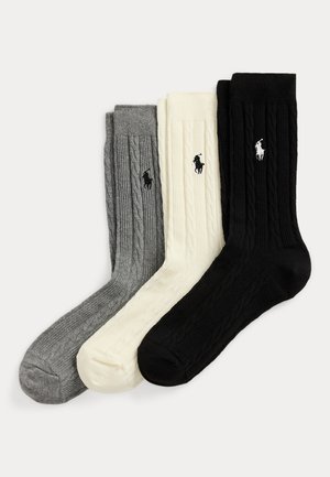 Polo Ralph Lauren CABLE CREW 3 PACK - Ponožky - black assorted