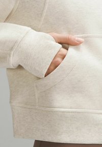 lululemon SCUBA OVERSIZED HALF-ZIP - Mikina s kapucňou - heathered bone gold