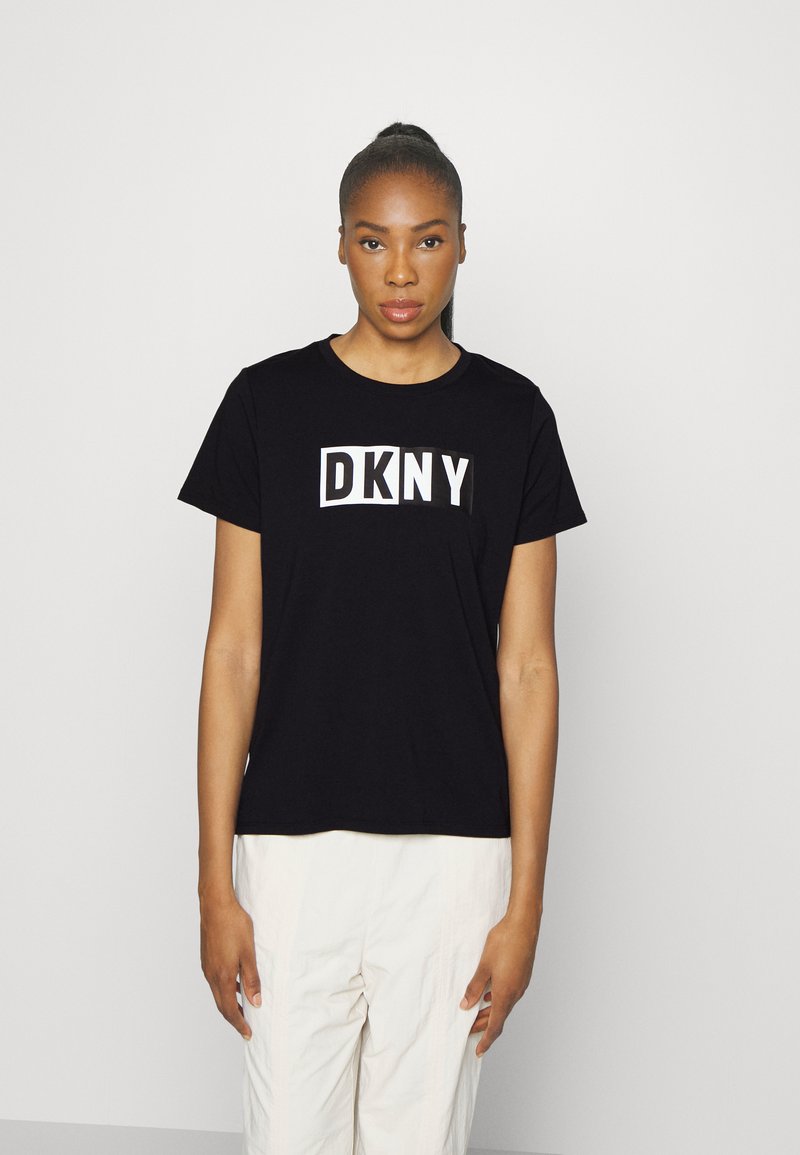 DKNY - TWO TONE LOGO TEE - T-shirt print - black, Vergroten