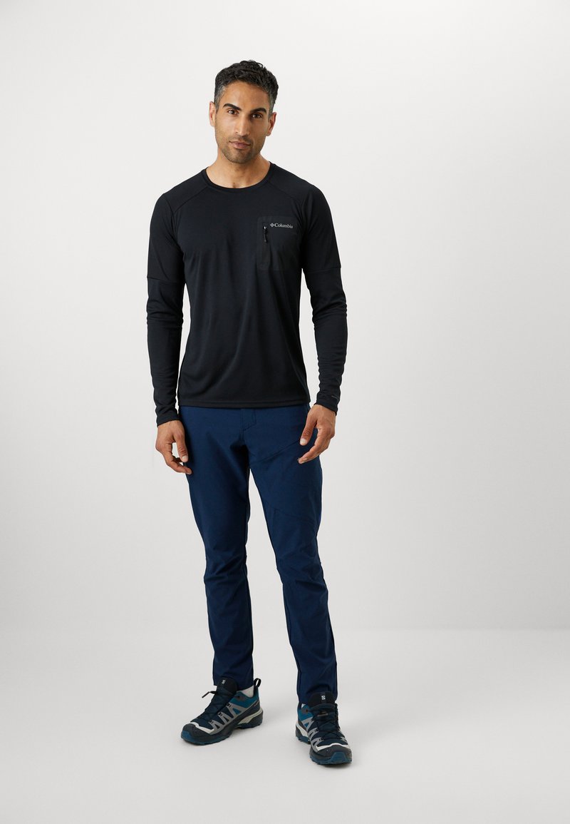 Pantalon Enfant Columbia PFG Omni-Shade, Protection Solaire, Bleu Marine, Taille 14/16, Zip