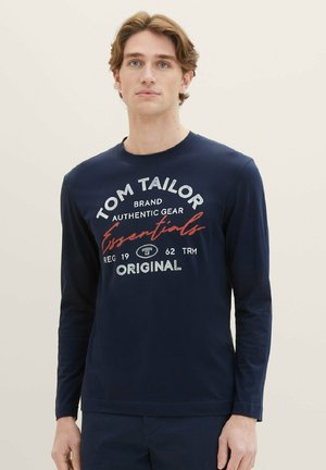 TOM TAILOR, MIT LOGO PRINT - Camiseta de manga larga - sky captain blue