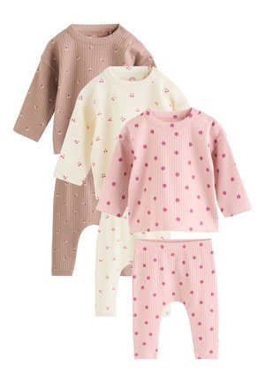 Next, 6 PIECE BABY SET  - REGULAR FIT - Leggings - Trousers - pink/cream/brown print