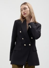 Calliope DOPPIOPETTO BOTTONI ORO - Kurzmantel - nero