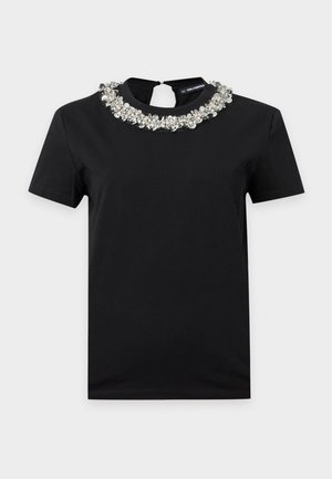 KARL LAGERFELD, EMBELLISHED DETAIL - Μπλουζάκι με στάμπα - black
