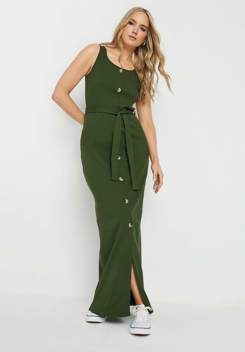 Long Tall Sally BUTTON THROUGH Vestido de punto khaki/verde