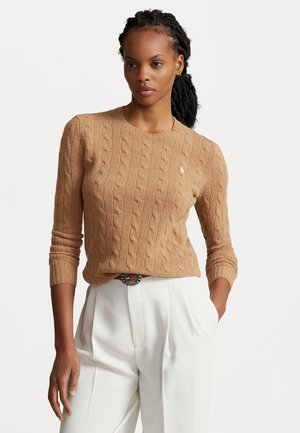 CABLE KNIT WOOL CASHMERE JUMPER - Pullover - collection camel melange