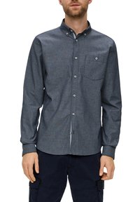 s.Oliver MIT AUFGESETZTER BRUSTTASCHE - Overhemd - navy