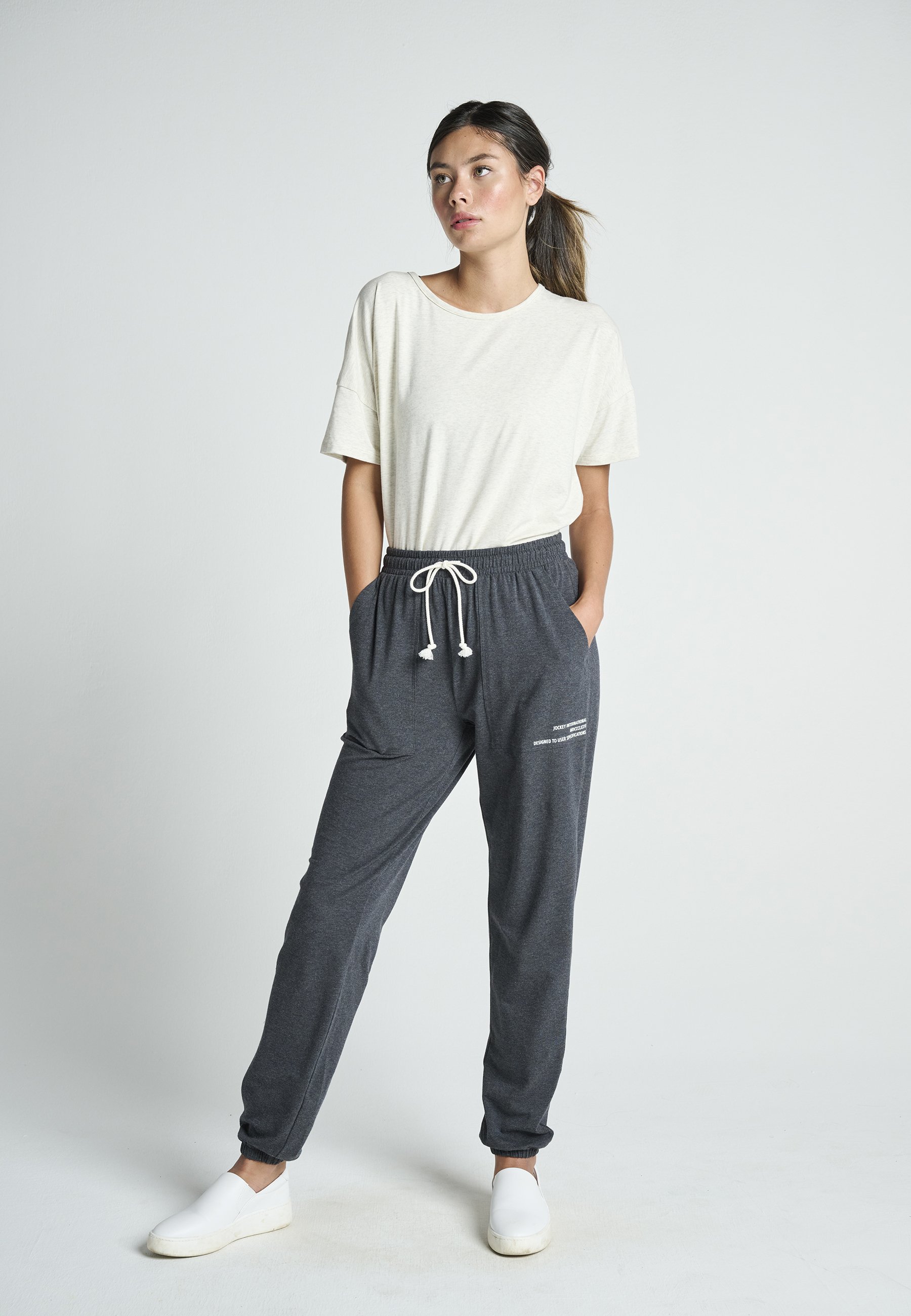 Jockey ACTIVEWEAR Tracksuit bottoms black melange/black Zalando