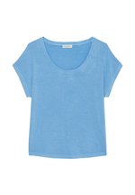 Marc O'Polo SHORT SLEEVE DEEP ROUND NECK - T-Shirt basic - shiny sky ...