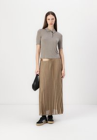 JDY JDYAMALFI MIDI PLEAT SKIRT - Maxisukňa - sepia tint