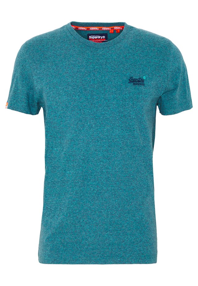 VINTAGE EMBROIDERY TEE - T-shirt print - pool blue/navy grit