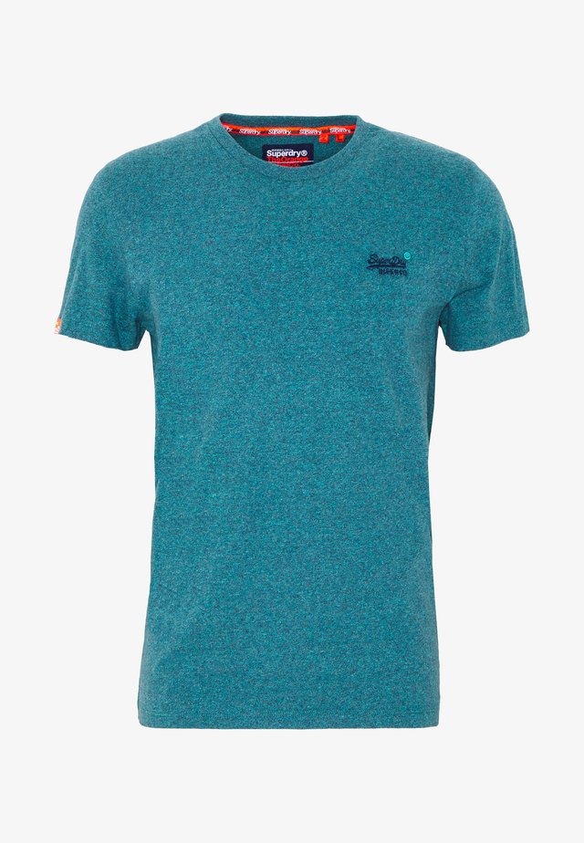 VINTAGE EMBROIDERY TEE - T-shirt print - pool blue/navy grit