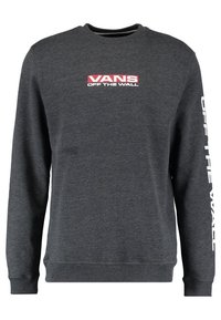 Gr�å collegepaita, valmistettu puuvillasekoitteesta, jossa pyöreä pääntie, pitkät hihat, logo edessä ja valkoiset tekstit vasemman hihan varrella.