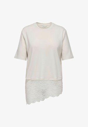 ONLY Carmakoma, ASYMMETRICAL TOP CARLISE ASYMMETRICAL TOP - T-Shirt print - cloud dancer