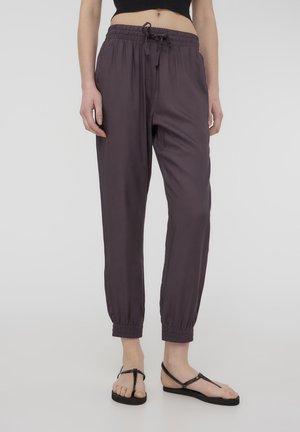 JOGGING WITH A DRAWSTRING AND SOLID CUFFS - Pantaloni sportivi - antracite