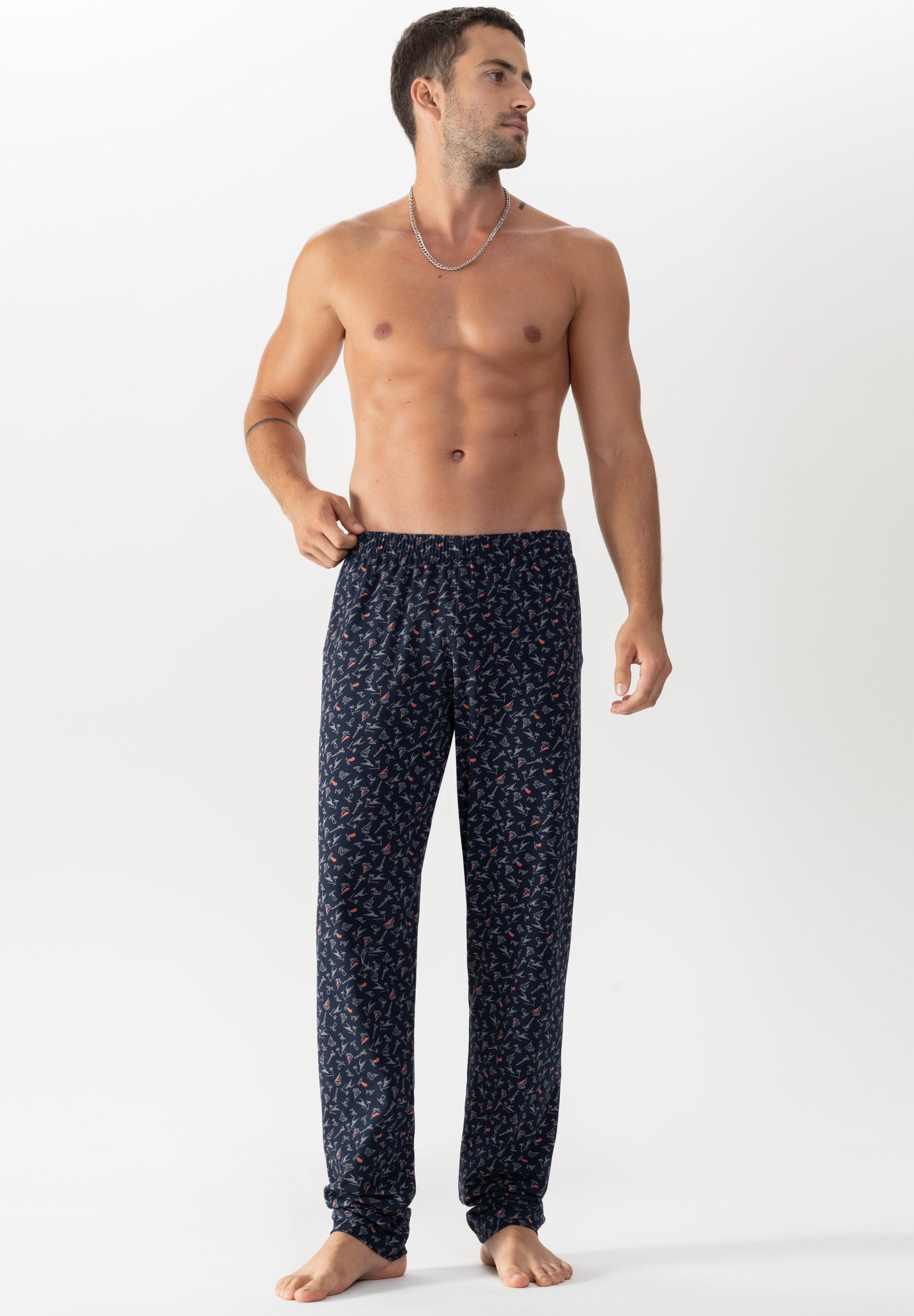 Mey Jefferson Herren-Homewear-Hose (Nachtwäsche) – Bequeme Baumwolle, Kordelzug, Gesäßtasche, Lässiger Schnitt