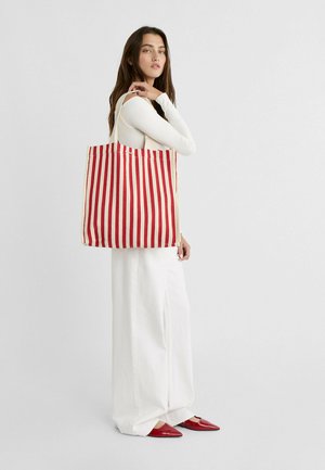 STRIPED - Shopping bags - red